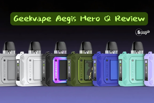 Image showing a lineup of Geekvape Aegis Hero Q devices in various colors, showcasing their compact and durable design