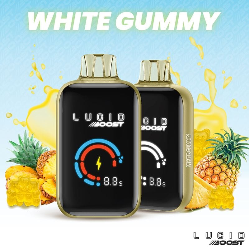 white gummy flavor Lucid Air Disposable Vape Lucid Boost Disposable Vape (5%, 20123 Puffs)