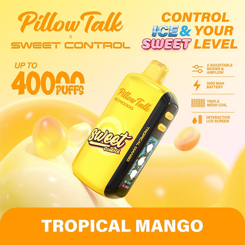 Pillow Talk Disposable Vape Tropical Mango Pillow Talk SC40000 Ice & Sweet Control Disposable Vape (5%, 40000 Puffs)