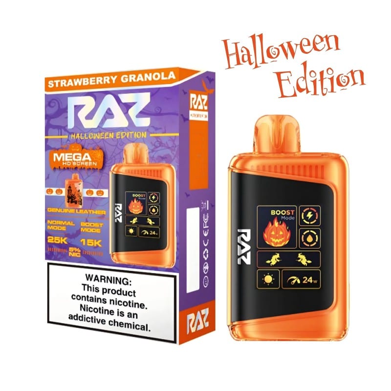 RAZ Disposable Vape Halloween Edition Strawberry Granola (New LTX Package) RAZ DC25000 Disposable Vape (5%, 25000 Puffs)