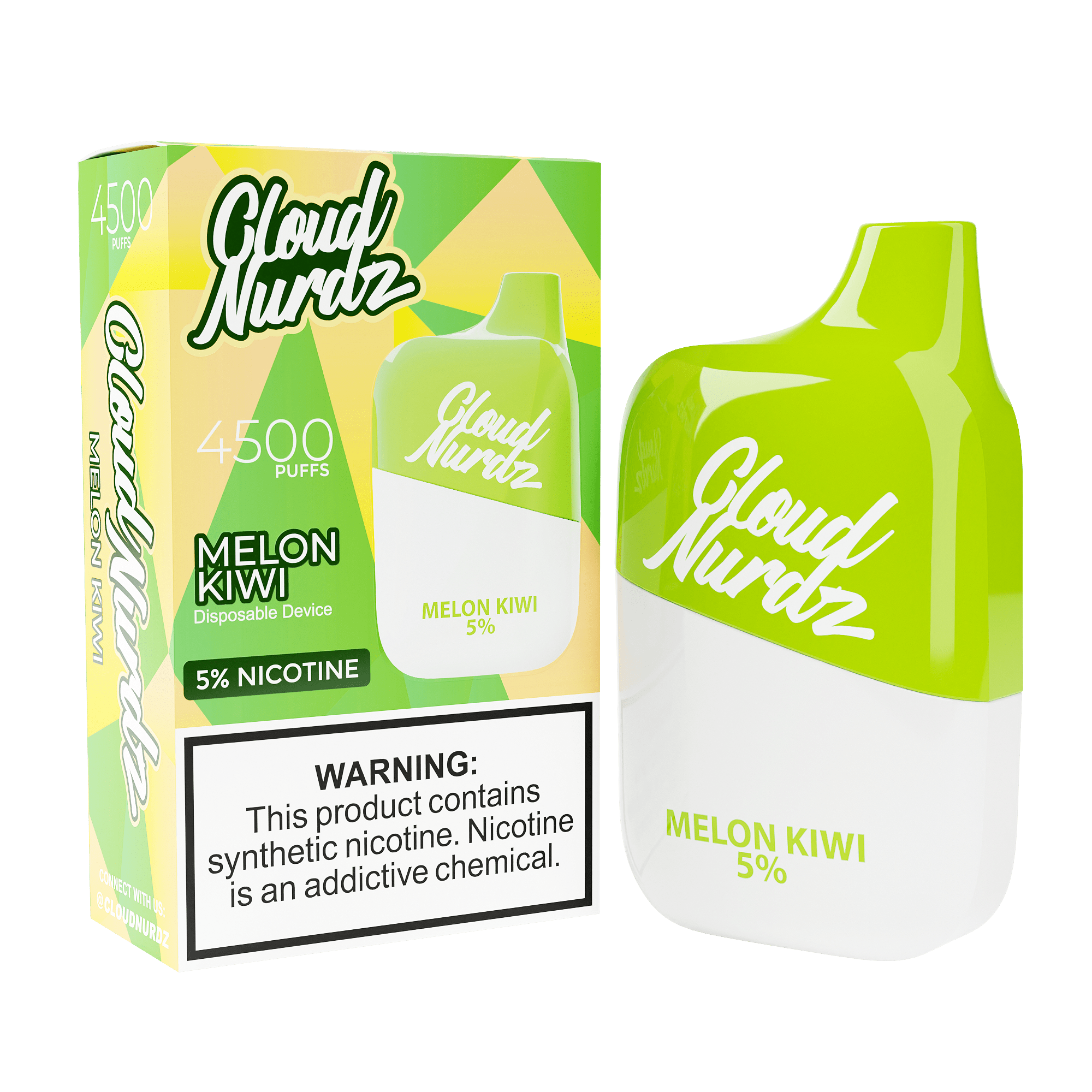 Cloud Nurdz Disposable Vape Melon Kiwi Cloud Nurdz 4500 Disposable Vape (0%, 4500 Puffs)