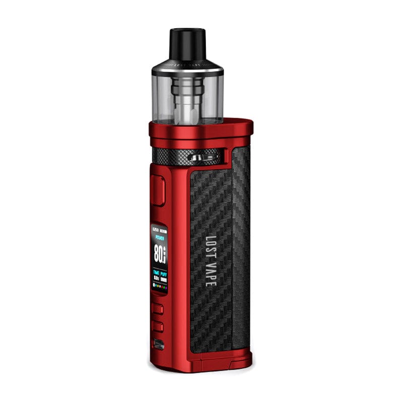 Lost Vape Pod System Matte Red - Carbon Fiber Lost Vape Centaurus Q80 Pod Mod Kit