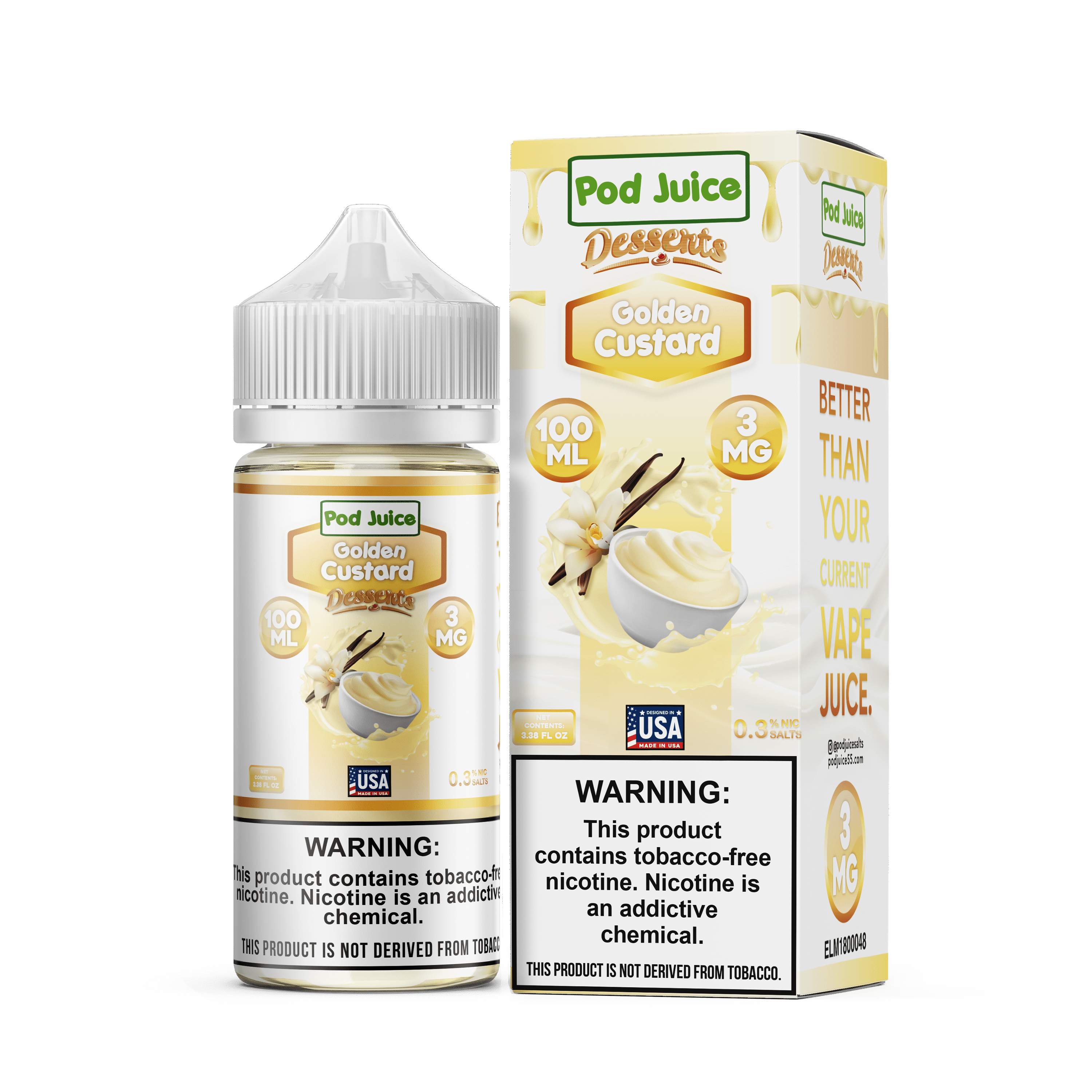 Pod Juice Juice Pod Juice Desserts Golden Custard TF 100ml Vape Juice