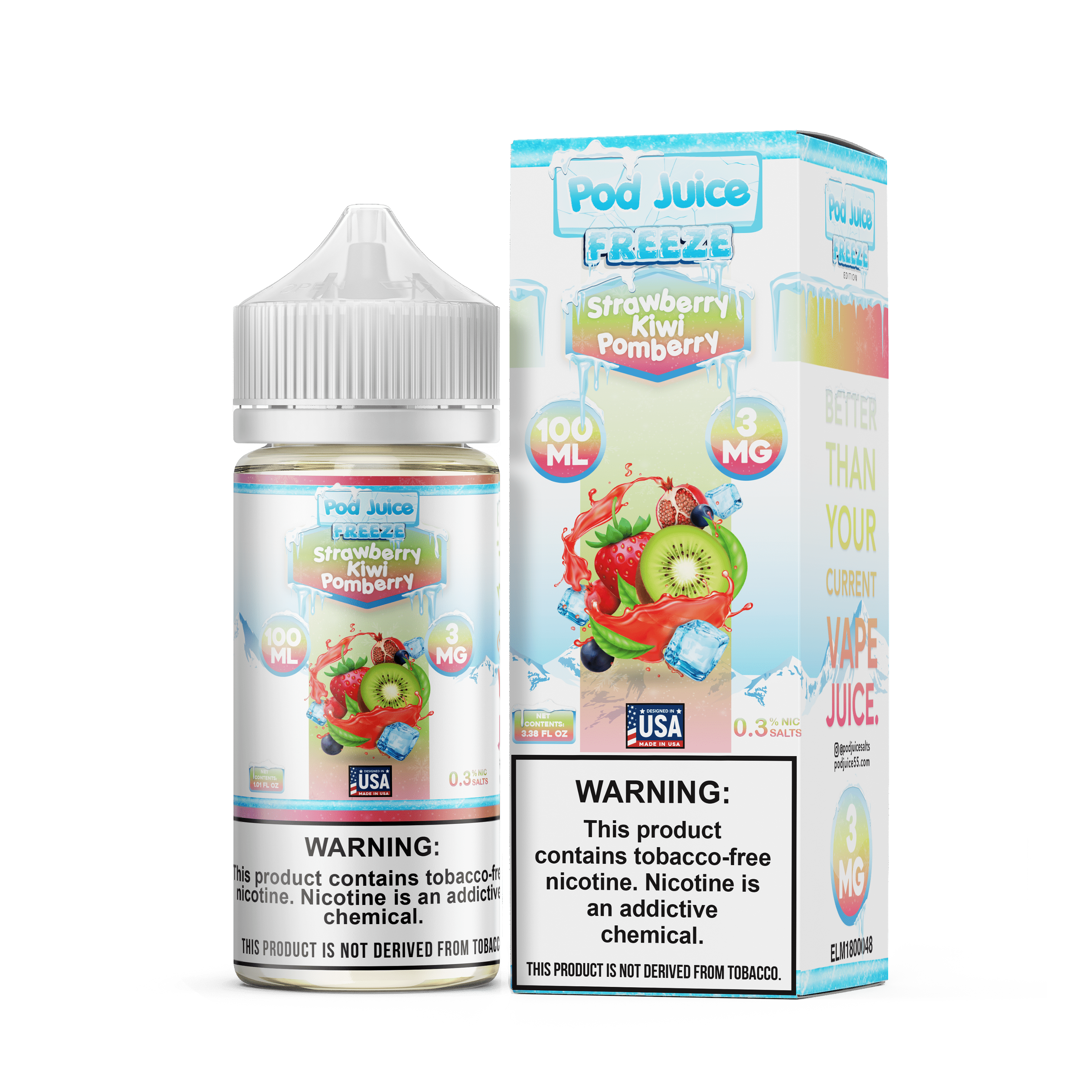 Pod Juice Juice Pod Juice Freeze Strawberry Kiwi Pomberry TF 100ml Vape Juice